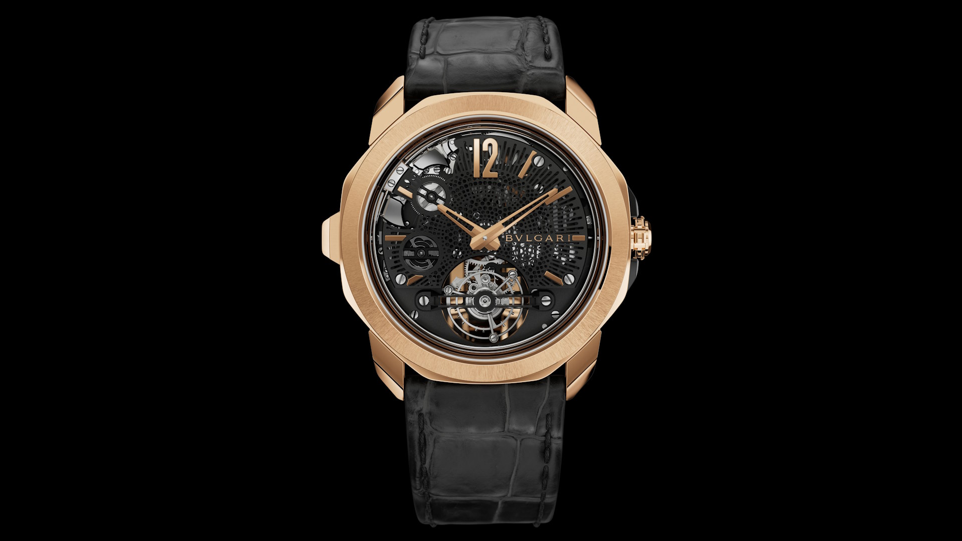 Ein weiteres Glanzstück der klingenden Zeit ist das Octo Roma Carillon Tourbillon mit 44 Millimeter großem Roségoldgehäuse. Der Preis: 380.000 Euro.